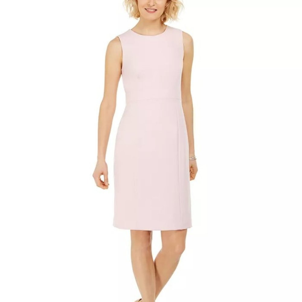 Kasper Petite Stretch Crepe Sheath Dress - Tutu Pink